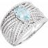 Sterling Silver Aquamarine & .17 Carat Weight Diamond Ring