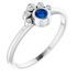 Genuine Sapphire Ring in Sterling Silver Genuine Sapphire & .04 Carat Diamond Ring