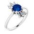Genuine Sapphire Ring in Sterling Silver Genuine Sapphire & 1/4 Carat Diamond Ring