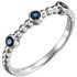 Genuine Sterling Silver Blue Sapphire Beaded Ring
