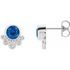 Genuine Chatham Created Sapphire Earrings in Sterling Silver Chatham Created Genuine Sapphire & 1/8 Carat Diamond Earrings