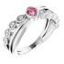 Pink Tourmaline Ring in Sterling Silver Chatham Created Tourmaline & .05 Carat Diamond Ring