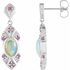 Genuine Opal Earrings in Sterling Silver Ethiopian Opal & Pink Sapphire Vintage-Inspired Earrings