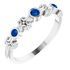 Sterling Silver Grown Blue Sapphire Bezel-Set Ring