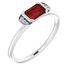 Sterling Silver Mozambique Garnet & .02 Carat Weight Diamond Stackable Ring