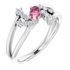 Pink Tourmaline Ring in Sterling Silver Pink Tourmaline & 1/8 Carat Diamond Bypass Ring