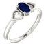 Genuine Sapphire Ring in Sterling Silver Sapphire Youth Heart Ring