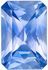 Loose Blue Sapphire Gemstone in Radiant Cut, 0.66 carats, Medium Light Blue, 6 x 4 mm