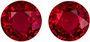 Very Rare GIA Certified Ruby Gem Pair in Round Cut, 3.32 carats, Rich Pigeons Blood Red, 7.0 mm