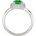 Very Attractive Large GEM Grade Vivid Green 1ct 6mm Tsavorite Garnet & Diamond Pave Ring in 14 kt Gold for SALE