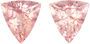 Wow - Large Morganites in Well Matched Gemstone Pair, Very Fine Peachy Pink Color in Fancy Cut, 19.2 x 17.7 mm, 28.8 carats