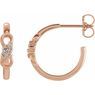 14 Karat Rose Gold .08 Carat Weight Diamond Infinity-Inspired Hoop Earrings