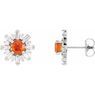 Fire Opal Earrings in 14 Karat Fire Gold Fire Opal & 3/4 Carat Diamond Earrings