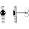 Black Black Onyx Earrings in 14 Karat White Gold Onyx & 1/5 Carat Diamond Bar Earrings