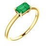 Genuine 14 Karat Yellow Gold Genuine Chatham Emerald Ring