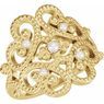 Natural Pearl Ring in 14 Karat Yellow Gold Granulated Design Cultured Pearl Ring