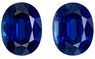 Certified Gem Blue Sapphire Loose Gemstones, 6.58 carats in Oval Cut, 9.8 x 7.7mm in a Matching Pair