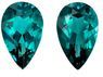 Deal on Blue Green Tourmaline Loose Gemstones, 4.13 carats in Pear Cut, 11 x 6.9mm in a Matching Pair