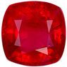 Deal On Genuine Loose Ruby Gem in Cushion Cut, 6 mm, Vivid Rich Red Color, 1.3 carats