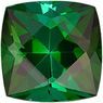 Highly Desirable Green Tourmaline Genuine Loose Gemstone in Cushion Cut, 3.73 carats, Blue Tinged Rich Green, 9 x 9 mm
