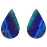 Natural Boulder Opal Well Matched Gem Pair in Pear Cut, 38.64 carats, 31 x 19 mm Displays Rich Blue-Green Color