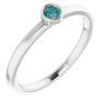 Rhodium-Plated Sterling Silver 3 mm Round Grown Alexandrite Ring