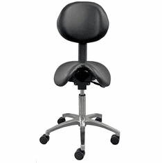 300 lbs. Cap. Medical Saddle Seat Stool w/Backrest - 22 to 29.5 inch Seat Height
