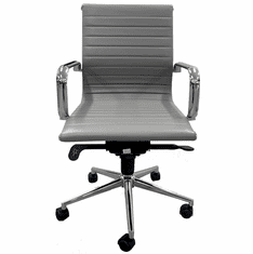 Contemporary Classic Mid Back Leather Office Chair