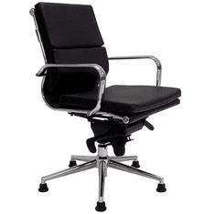 Leather Swivel Guest Chair on Glides