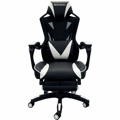 Mesh and Vinyl Reclining Office Chair with Footrest