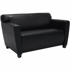 Black Leather Office 2-Seater
