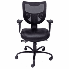 24/7 400 Lbs. Capacity Multi-Shift Black Chair w/Antimicrobial Vinyl Seat