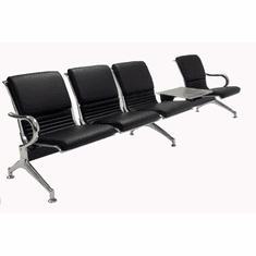 4-Seater Upholstered Beam Seating w/Magazine Table