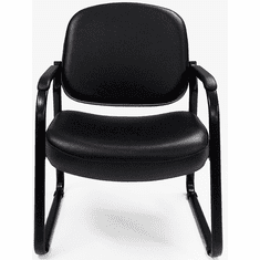 500 Lbs. Capacity Antimicrobial Black Vinyl Guest Arm Chair
