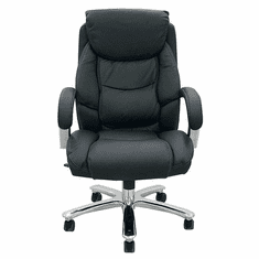 500 Lbs. Capacity Big & Tall Leather Desk Chair w/ 24"W Seat