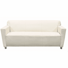 Cream Leather 3-Seater