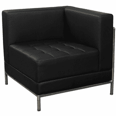 Modular Black Tufted Corner Chair