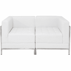 Modular White  2-Seat Tufted Loveseat