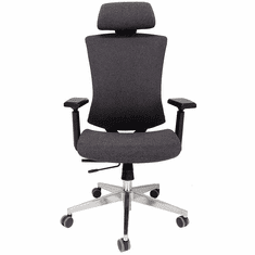 Stretch Linen Ergonomic Chair w/Headrest &amp; Seat Slide