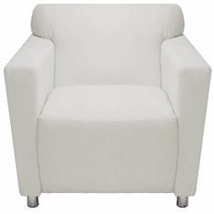 White Leather Lobby Seating Series - White Leather Club Chair