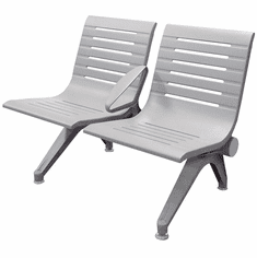 Aero Steel Public Beam Seating Series - 2-Seat Beam Seater in Gray Mist