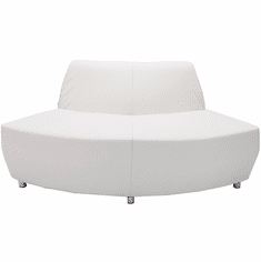 Modular White Leather 60 Degree Convex Sofa