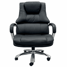 500 Lbs. Capacity Big & Tall Extra Wide  Black Leather Office Chair w/ 28"W Seat