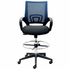 All Mesh Cushioned Swivel Office Desk Stool in 4 Colors - 23.5" - 32.5" Seat Height