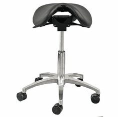 300 Lbs. Capacity Leather Saddle Seat Stool - 22 to 29.5 Inch Seat Height 