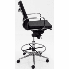 Leather Soft Pad Office Stool w/28"-36" Seat Height