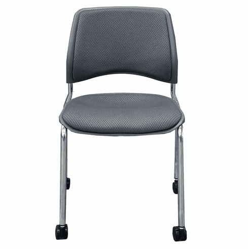 300 lb. Capacity Gray Padded Mobile Stacking Training Room Chair