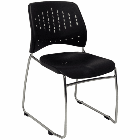 300 Lbs. Capacity Black Premium Ganging Office Stack Chair