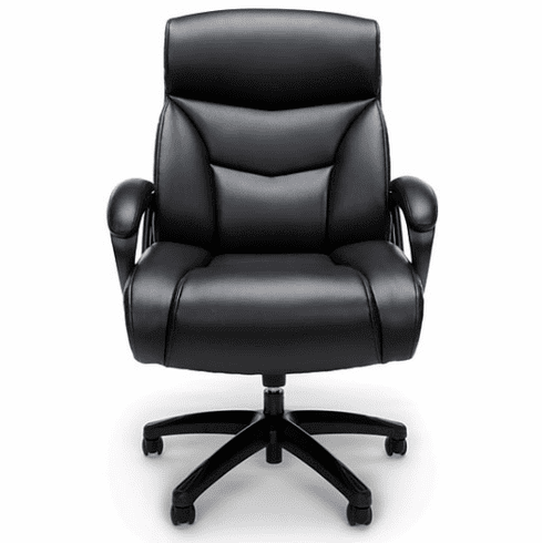 350 Lbs. Capacity Big & Tall Black Leather Executive Chair