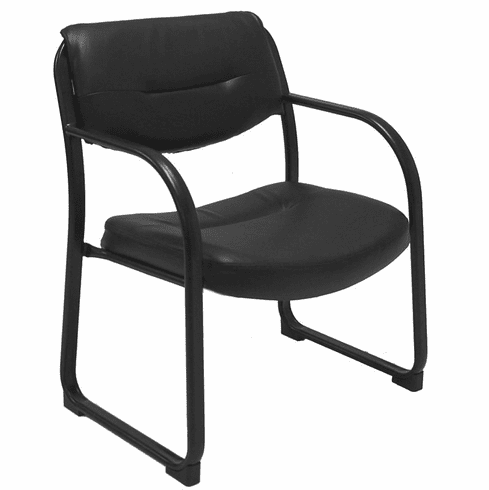 400 lbs. Capacity Extra Wide SteelWorks Black Leather Bariatric Guest Office Chair